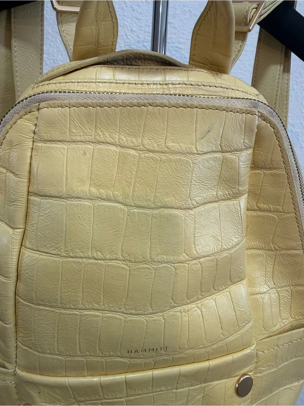 Hammitt Yellow Croc-Embossed Mini Backpack